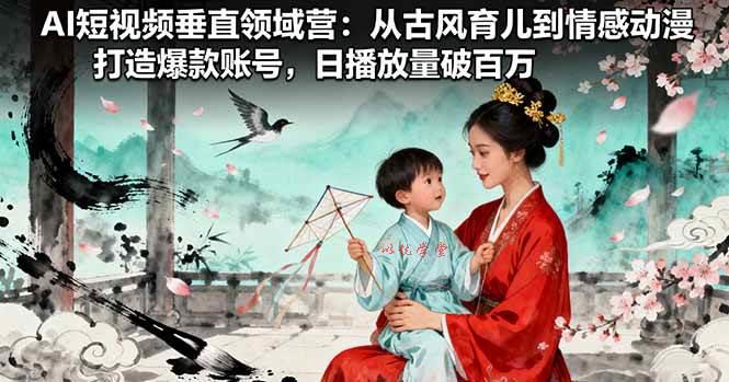 （16195期）AI短视频垂直领域营：从古风育儿到情感动漫，打造爆款账号,日播放量破百万