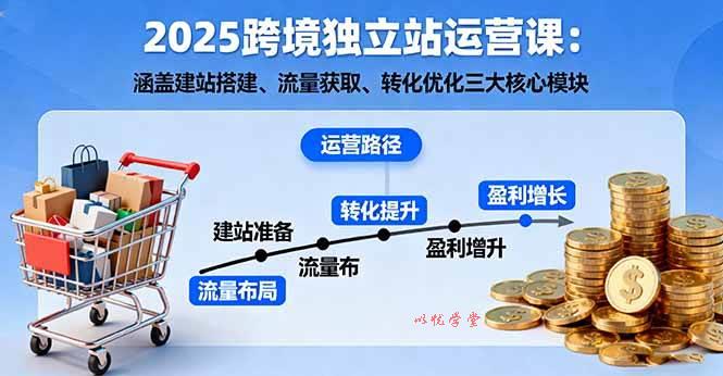 （16211期）2025跨境独立站运营课：涵盖建站搭建、流量获取、转化优化三大核心模块