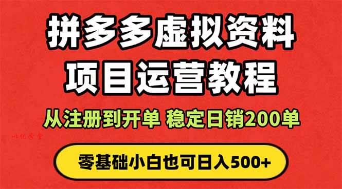 （16220期）拼多多开店运营课程： 蓝海变现玩法，轻松实现睡后收入 零基础小白也可…