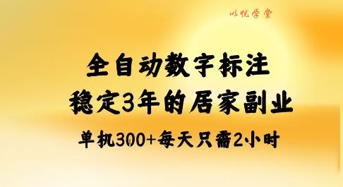 全自动数字标注,稳定3年的蓝海项目,居家也能矩阵开干的副业,单机日入3张+【揭秘】