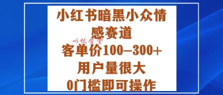 小红书暗黑小众情感赛道,客单价100-300+用户量很大,0门槛即可操作