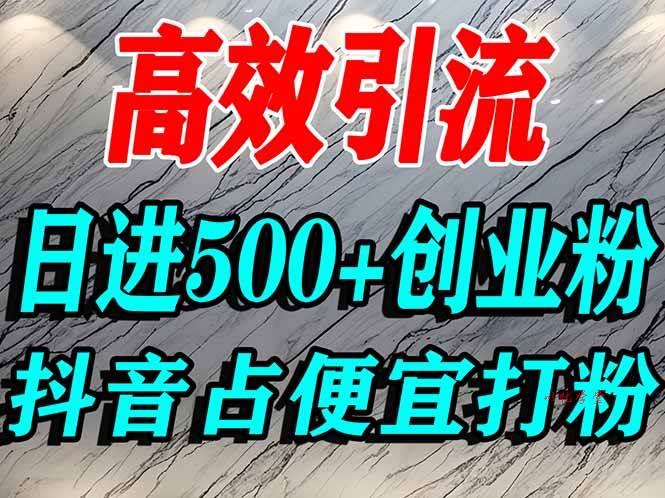 （16679期）怎么打创业粉？抖音利用占便宜心理引流创业粉，单人日引500+精准流量