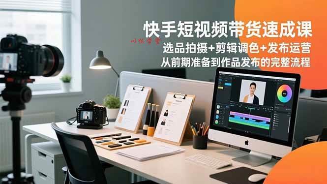 （16752期）快手短视频带货速成课，选品拍摄+剪辑调色+发布运营，从前期准备到作品发布的完整流程