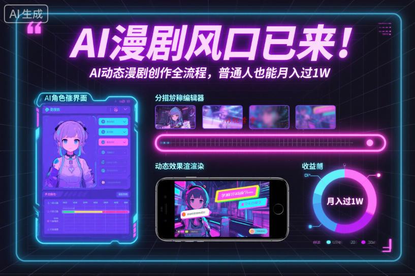 AI漫剧风口已来!AI动态漫剧创作全流程,普通人也能月入过1W