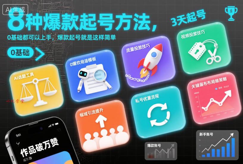 8种爆款起号方法,0基础都可以上手,爆款起号就是这样简单
