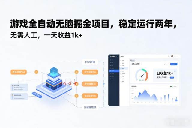游戏全自动无脑掘金项目,稳定运行两年,无需人工,一天收益1k+【揭秘】