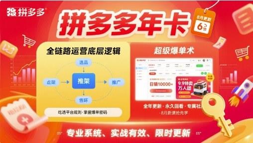 拼多多年卡，拼多多全链路运营底层逻辑，超级爆单术【更新12月】