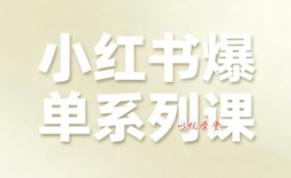 小红书爆单系列课,聚焦小红书电商全链路增长(更新)