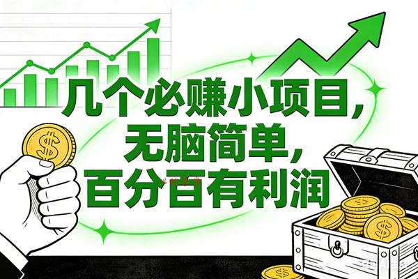 （16939期）6个必赚小项目，无脑简单，百分百有利润，副业首选，日入200+