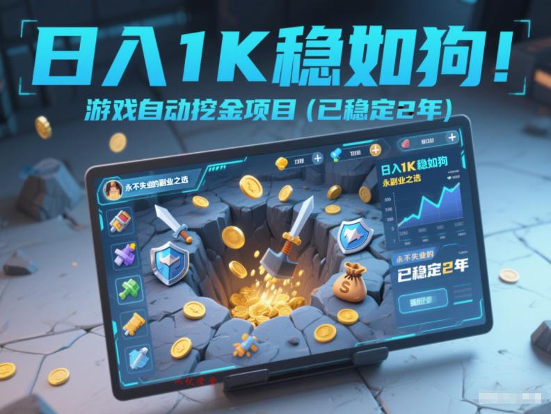 日入1K稳如狗!游戏自动挖金项目(已稳定2年),永不失业的副业之选【揭秘】