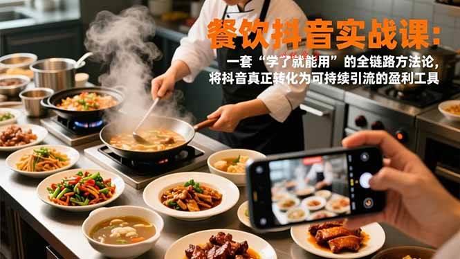 （16975期）餐饮抖音实战课：一套“学了就能用”的全链路方法论，将抖音真正转化为可持续引流的盈利工具