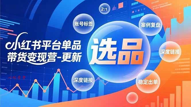 （16979期）小红书平台单品带货变现营-更新，极致选品、账号标签、案例复盘，深度链接，快速启动稳定出单