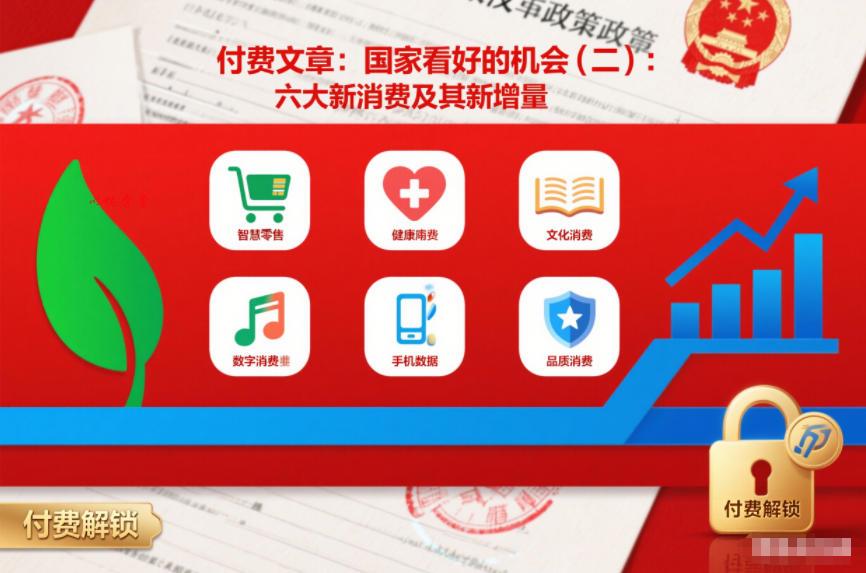 付费文章：国家看好的机会(二)：六大新消费及其新增量