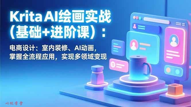 （17023期）Krita AI绘画实战(基础+进阶课)：电商设计、室内装修、AI动画，掌握全流程应用，实现多领域变现