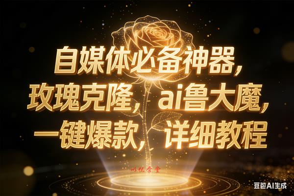 （17059期）玫瑰克隆神器，ai鲁大魔，自媒体必备神器，一键爆款，详细教程