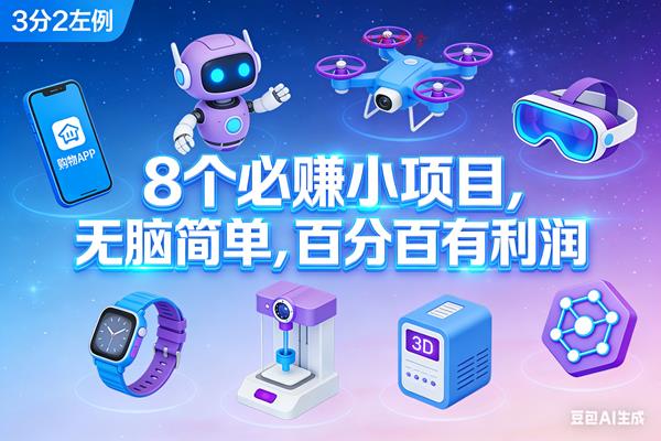 （17075期）8个必赚小项目，无脑简单，百分百有利润，副业首选，日入300+