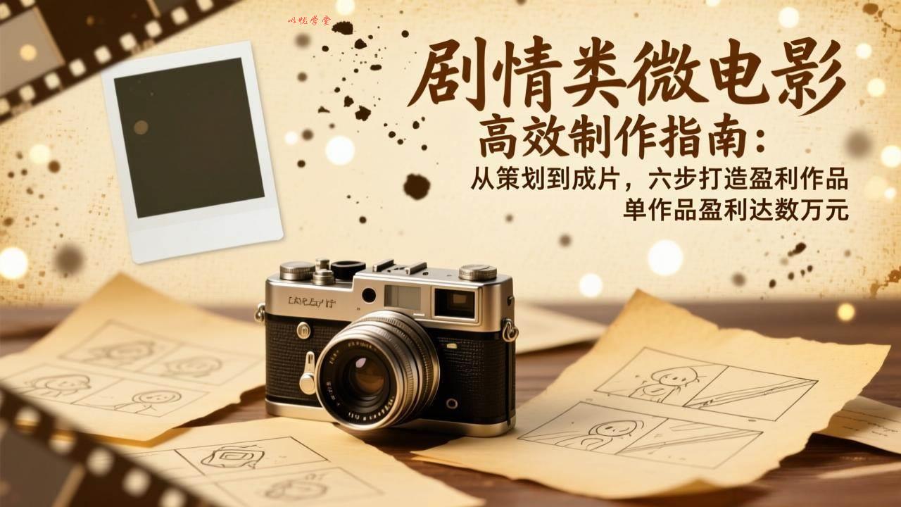 （17086期）剧情类微电影高效制作指南：从策划到成片，六步打造盈利作品，单作品盈利达数万元