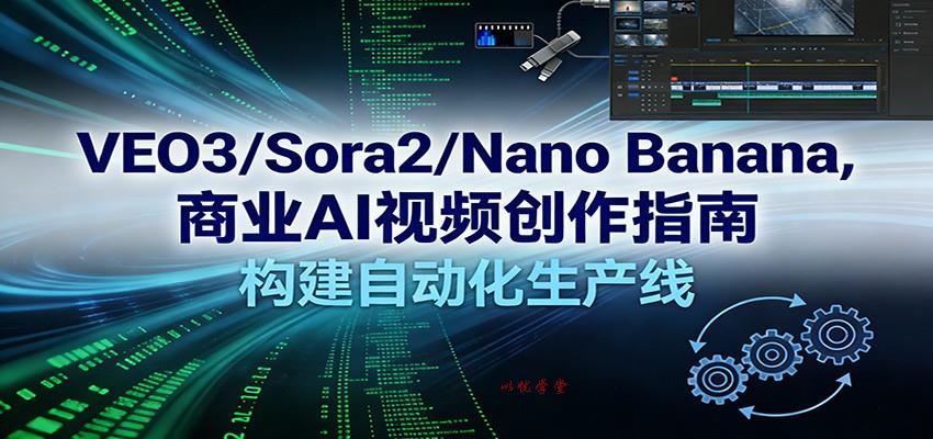 VEO3/Sora2/Nano Banana商业AI视频创作指南，构建自动化生产线