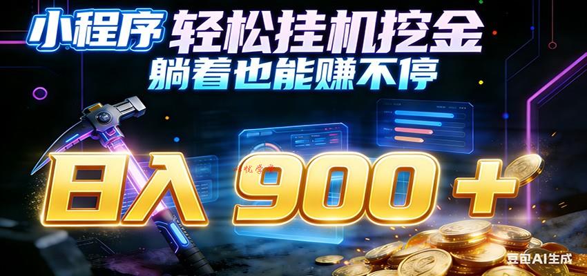 小程序挂机挖金，自动赚金币换现金，多号并行日入900+，轻松搞副业