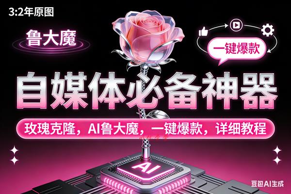 （17153期）玫瑰克隆神器，ai鲁大魔，自媒体必备工具，一键爆款神器，详细教程。