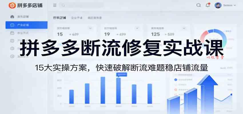 拼多多断流修复实战课：15大实操方案，快速破解断流难题稳店铺流量