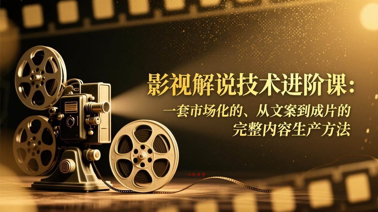 （17185期）影视解说技术进阶课：一套市场化的、从文案到成片的完整内容生产方法