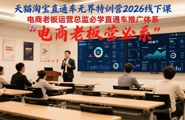 天猫淘宝直通车无界特训营2026线下课,电商老板运营总监必学直通车推广体系