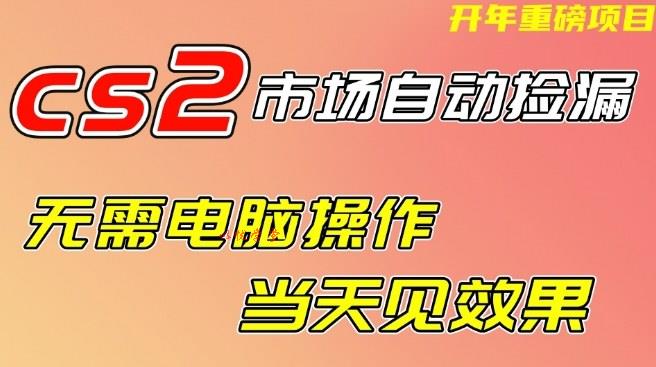CS2市场自动捡漏项目,无需电脑操作,无需进入游戏,当天见效果,支持任何形式验证【揭秘】