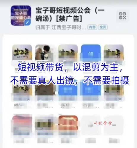 宝子哥头部团队短视频带货，以混剪为主，不需要真人出镜，不需要拍摄【更新26年1月】