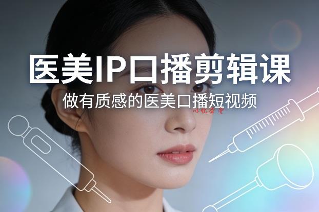 医美IP口播剪辑课，做有质感的医美口播短视频