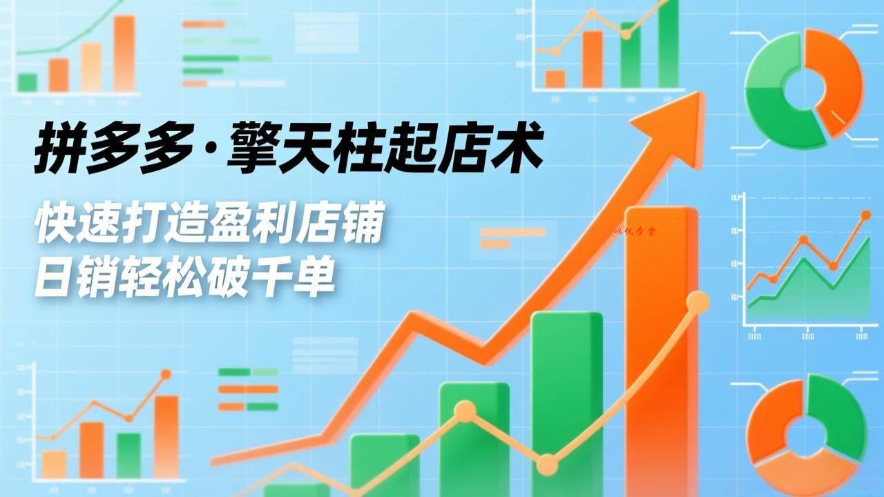 （17312期）拼多多·擎天柱起店术，爆流布局、利润起飞、不断流，快速打造盈利店铺，日销破千单（更新）